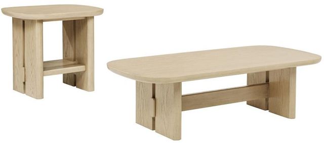 Coaster® Kailani 2-Piece Beige Oak Coffee and End Table Set-0