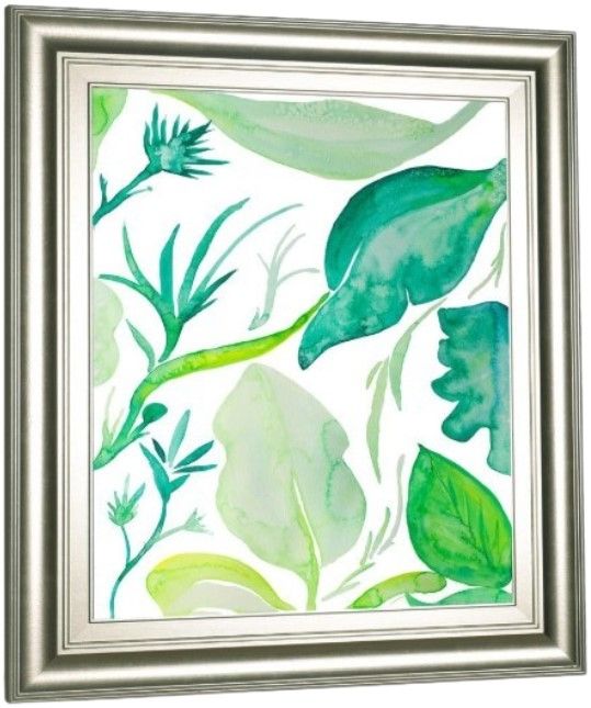 Classy Living Kat Papa Green Water Leaves Il 22" Wall Art-3
