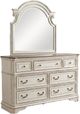 Liberty Furniture Magnolia Manor 5-Piece Antique White/Gray/Weathered Bark Queen Upholstered Panel Bedroom Set-4