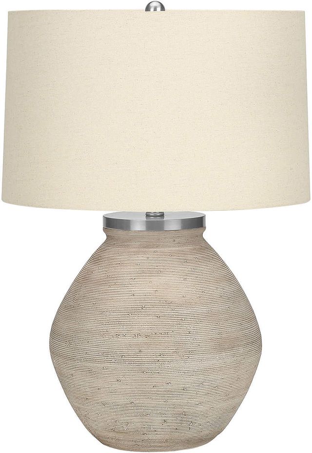 Monarch Specialties Inc. 25"H Cream Concrete Table Lamp-0