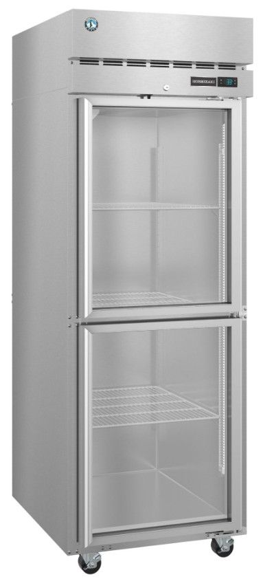 Hoshizaki Steelheart® 28" 23.1 Cu. Ft. Stainless Steel Single Section Upright Refrigerator with Half Glass Doors and Lock-2