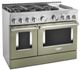 KitchenAid® 48" Avocado Cream Smart Pro Style Gas Range with Griddle-1