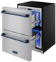 Thor Kitchen® Gordon Ramsay 24" 5.4 Cu. Ft. Stainless Steel Under-Counter Outdoor Freestanding Freezer Drawer with Blue Handle-4
