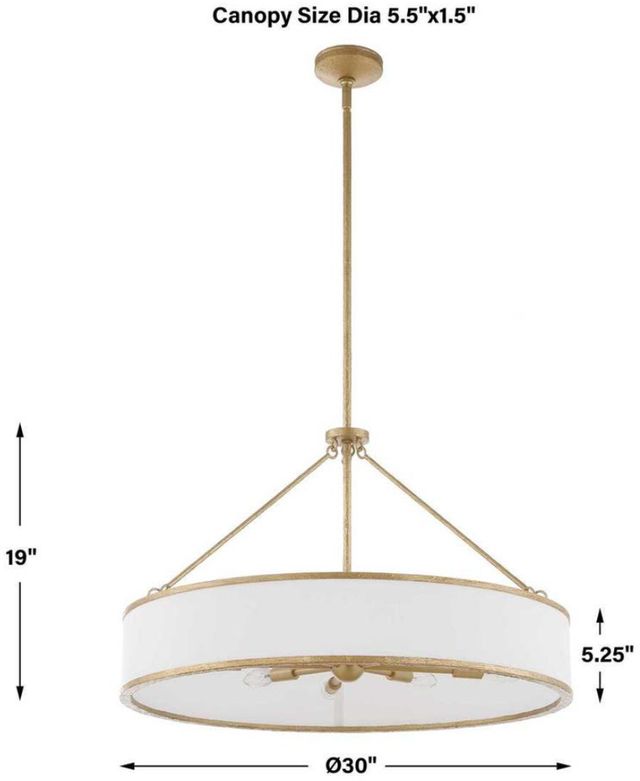 Uttermost® Algiers Gold/White 8-Light Pendant-2