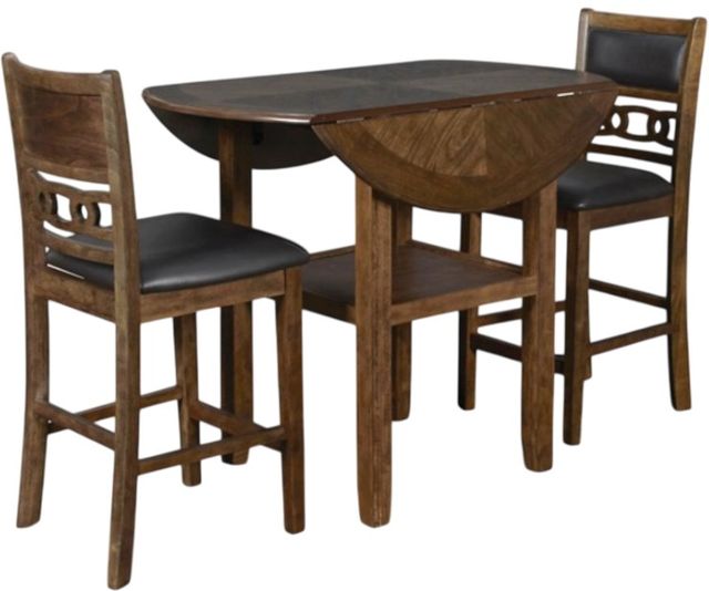 American Wholesale Furniture Gia 3-Piece Brown Counter Height Table Set-0
