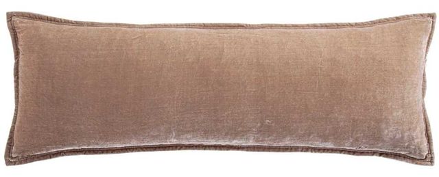 HiEnd Accents Stella Dusty Rose Faux Silk Velvet Long Lumbar Pillow-0