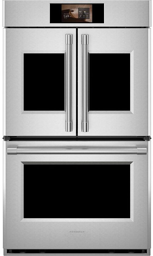 Monogram® Statement 30" Stainless Steel Double Electric Wall Oven with French Doors-2