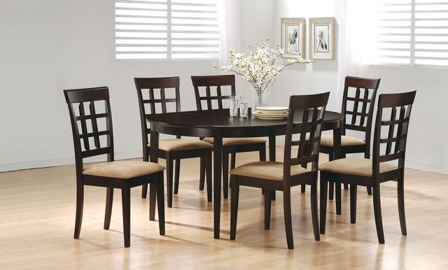 Coaster® Gabriel 5 Piece Cappuccino Oval Dining Table Set-0