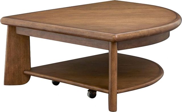 Magnussen Home® Tanner Tawny Brown Pie Shaped Lift Top Cocktail Table with Casters-2