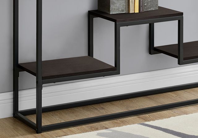 Monarch Specialties Inc. Espresso 48"L with Black Metal Hall Console Table-2