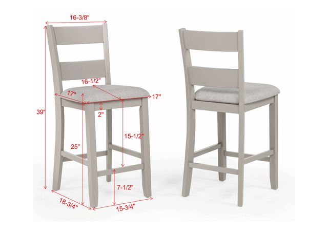 Crown Mark Lester 5-Piece Greige Counter Dining Set-3
