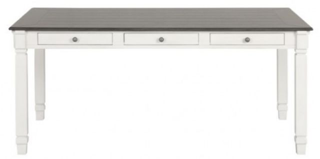 Furniture of America® Pendola Brown Dining Table with Rustic White Base-2