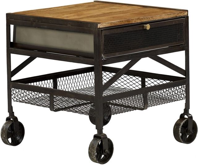 Jaipur Furniture Guru Industrial Brown Lamp Table-0