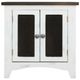 International Furniture Direct Pueblo Brown End Table with White Base-2