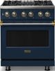 Viking® 5 Series 30" Slate Blue Pro Style Dual Fuel (NG) Range with Brushed Brass Trim-0