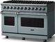 Viking® 5 Series 48" Novembery Sky Pro Style Dual Fuel (NG) Range with Polished Chrome Trim-3