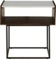Signature Design by Ashley® Rusitori White Top Brown End Table with Black Base-1