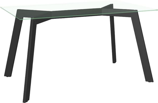 Amisco Customizable Lidya 54" Rectangular Dining Table with 0.5" Clear Glass Top-0