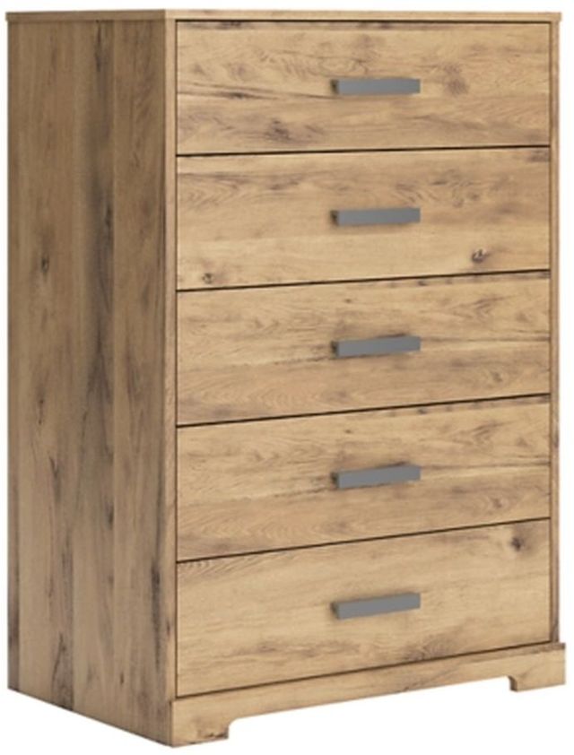 Signature Design by Ashley® Larstin Golden Rustic Five Drawer Chest-0