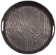 A & B Home Charge Wenge Round Aluminum Decorative Timber Tray-1
