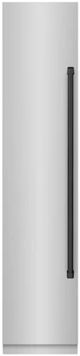 ZLINE Autograph Edition 18 in. 8.6 Cu. Ft. Left Hinge Column Freezer in Stainless Steel with Graphite Gray Interior and Matte Black Accents-0