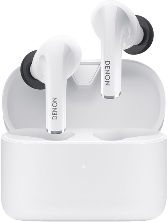 Denon® White Wireless Noise Cancelling Earbuds-0