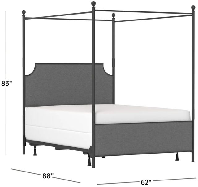 HH2 Home McArthur Gray/Matte Black Queen Canopy Bed-2