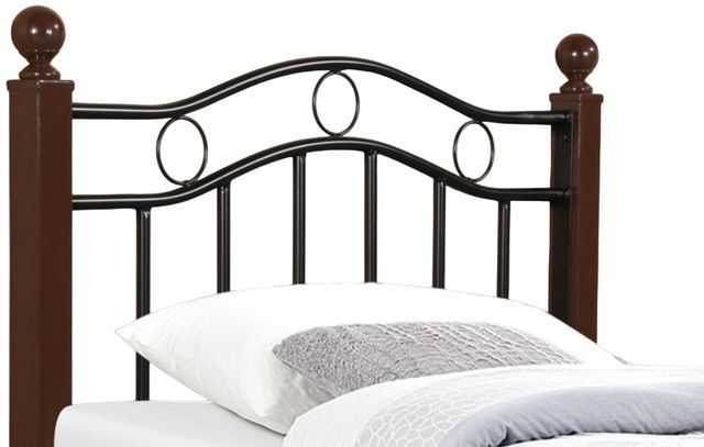 Milton Greens Stars Black/Brown Twin Metal Platform Bed with Posts-1