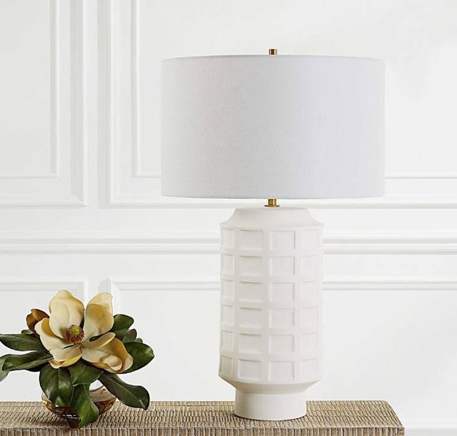 Uttermost® Window Chalk White Glaze Table Lamp-2