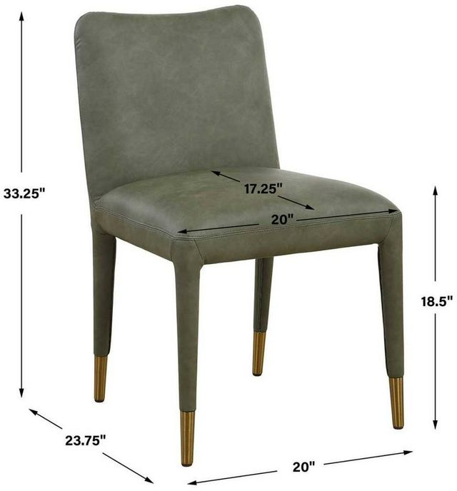 Uttermost® Conifer 2-Piece Pine Green Dining Side Chair Set-3