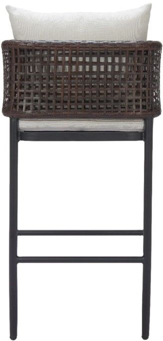 Zuo® Modern Palm Paradise Black/Gray Aluminum Outdoor Barstool-4