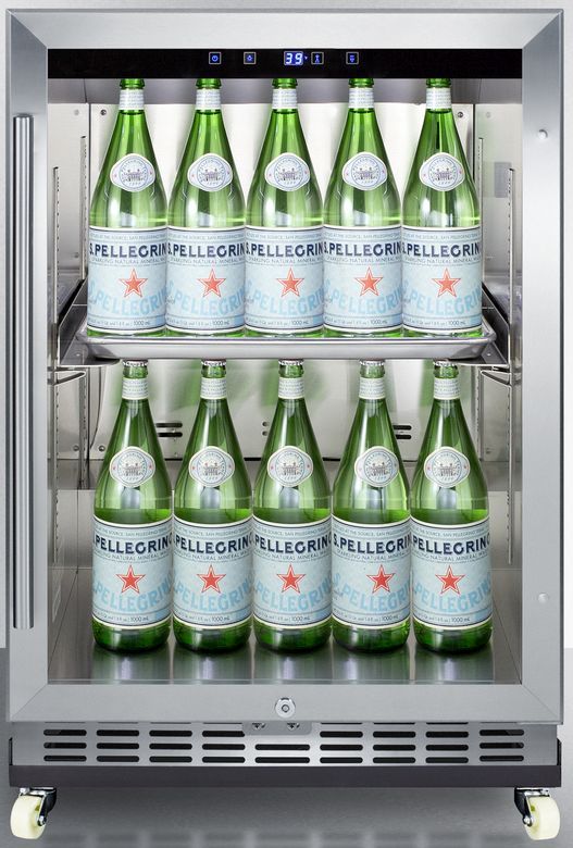 Summit® Commercial 5.0 Cu. Ft. Stainless Steel Frame Outdoor Mini Reach-In Beverage Center with Dolly-2