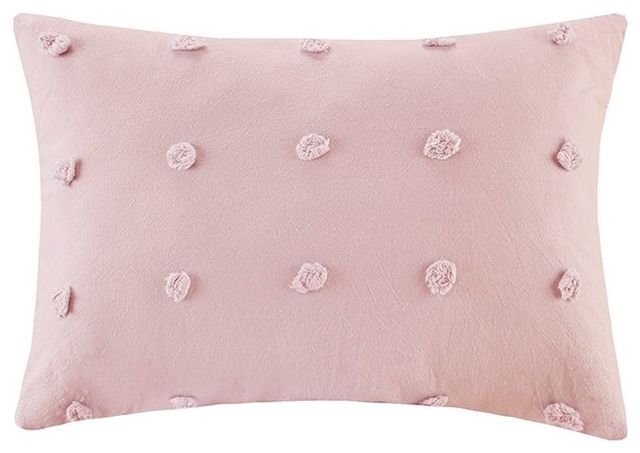 Olliix by Urban Habitat Brooklyn Pink 14"x"20 Cotton Jacquard Pom Pom Square Pillow-0
