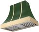 AGA Cascade 36" Cornwall Green Wall Mounted Range Hood with Polished Brass Trim-0