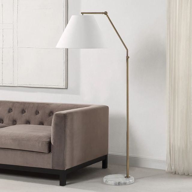 Renwil® Claire Dark Antique Brushed Brass Floor Lamp-1