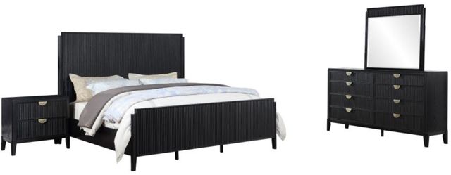 Coaster® Brookmead 4-Piece Black Eastern King Panel Bedroom Set-0