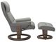 Stressless® by Ekornes® Customizable View Large Manual Recliner and Ottoman with Classic Base-1