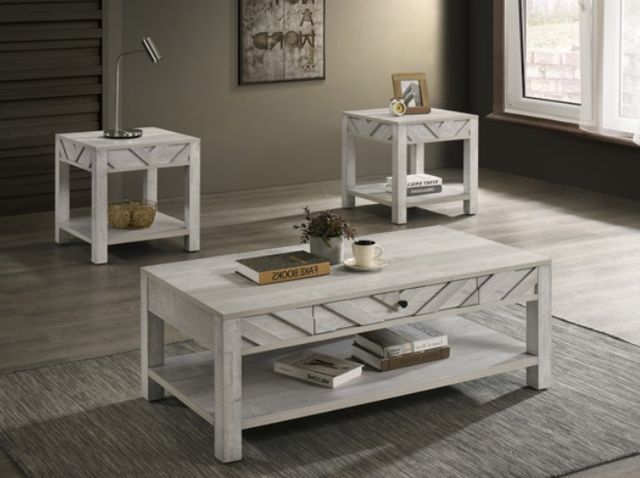 Crown Mark Valor 3-Piece White Occasional Table Set-1