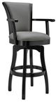 Armen Living Raleigh Gray 26" Arm Swivel Counter Stool-1