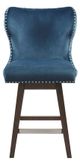 Olliix by Madison Park Hancock Dark Blue 27" Swivel Counter Stool-1