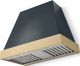 La Cornue CornuFé Euclid 36" Goodwood Blue Wall Mounted Range Hood with Polished Brass Trim-0