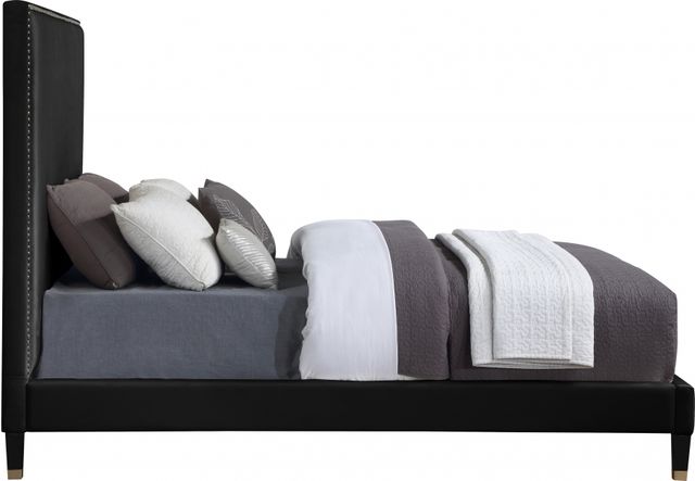 Meridian Furniture Harlie Black Velvet Full Bed-2