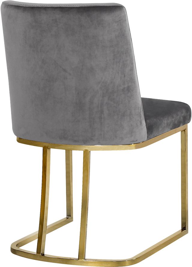 Meridian Furniture Heidi Gray/Gold Velvet Dining Chair-2