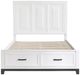 Homelegance® Garretson Gray/White Queen Panel Bed with Footboard Storage-4