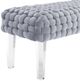 TOV Furniture Sal Woven Grey Velvet Bench-3