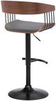 Armen Living Larisa Black/Gray/Walnut Adjustable Bar Stool-2