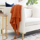 Surya India Bright Orange 50"x60" Throw Blanket-2