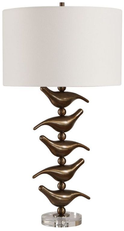 Uttermost® Sing Song Antiqued Golden Bronze Table Lamp-0