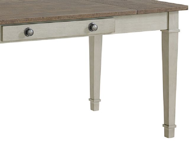 Elements International Farmington Washed Stone/White Dining Table-1