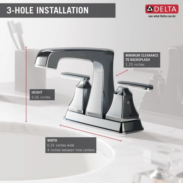 Delta Ashlyn® Chrome 2-Handle Centerset Bathroom Faucet with Pop-Up Drain-4
